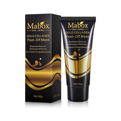 24K Gold Facial Mask with Anti Aging and Wrinkle Formula Collagen Peel-Off Mask Brightens & Firms skin while helping remove and prevent blackheads and discoloration