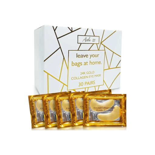 30 Pairs 24K Gold Under Eye Patches for Women - Collagen Gold Masks for Dark Circles and Puffiness - Under Eye Bags Treatment