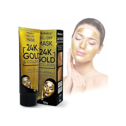 24K Gold Facial Mask Collagen Peel-off Anti-Wrinkle Lifting Firming Moisturizing Face Skin Care Masks 4.22 Fl.oz ( Gold60 )