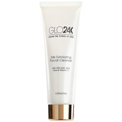 GLO24K Exfoliating Facial Cleanser with 24k Gold, Aloe Vera, and Vitamins, For a Radiant, Purified, Fresh looking Skin .