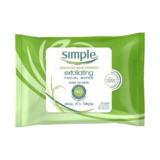 Simple Exfoliating Facial Wipes 25 Count ( Pack of 3 )