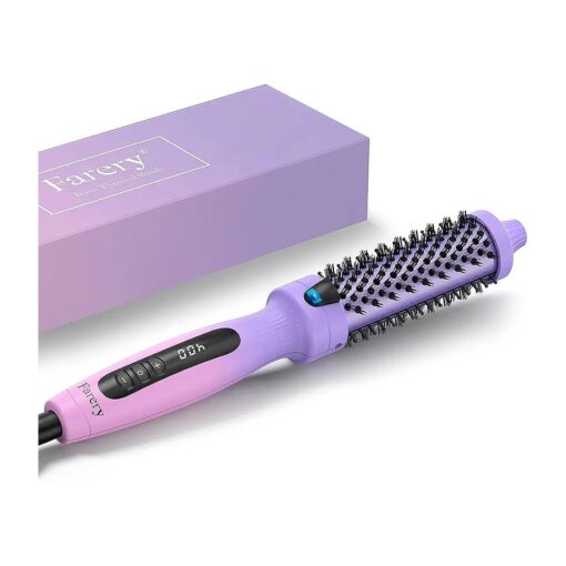 Curling Iron Brush Ceramic 1 1/4 Inch Double MCH Heated Curling Comb, Quick Heating Create Silky Smooth Hair, Tourmaline Ionic Hot Brush, Digital Display 9 Temps Thermal Brush, Dual Voltage