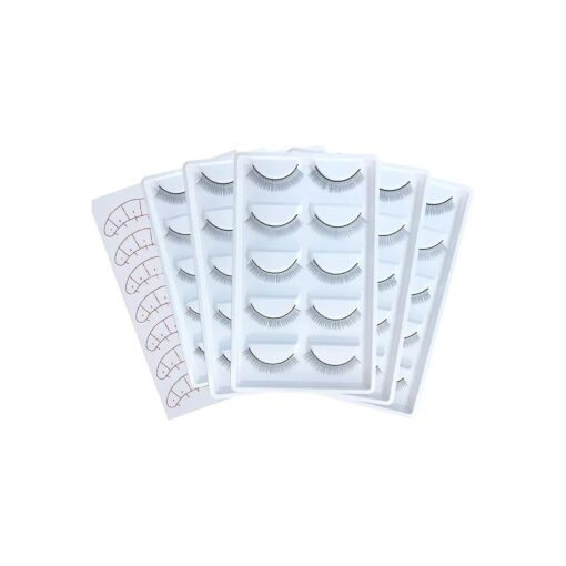 OBEYA 25 Pairs Practice Lashes for Lash Extensions on Mannequin Head or Make Own Lashes, Training Lashes Mimic Natural Lashes Self Adhesive 8mm Practice Eyelash Strips, Gift 10 Pairs Lash Mapping