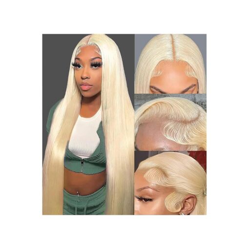 613 Lace Front Wig Human Hair 13x6 Blonde HD Lace Front Wigs Human Hair Pre Plucked 180 % Density 613 Straight Transparent Lace Frontal Wigs Human Hair Glueless Wigs Human Hair ( 26 Inch )