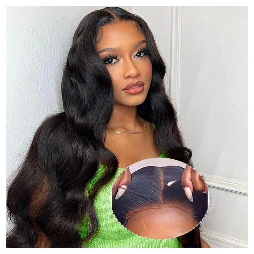 26 Inch Wear and Go Glueless Wigs Human Hair Pre Cut Lace 15A Body Wave 6x5 HD Lace Front Wigs for Black Women Pre Plucked Wear and Go Wig for Beginners 200 % Density Bleached Knots