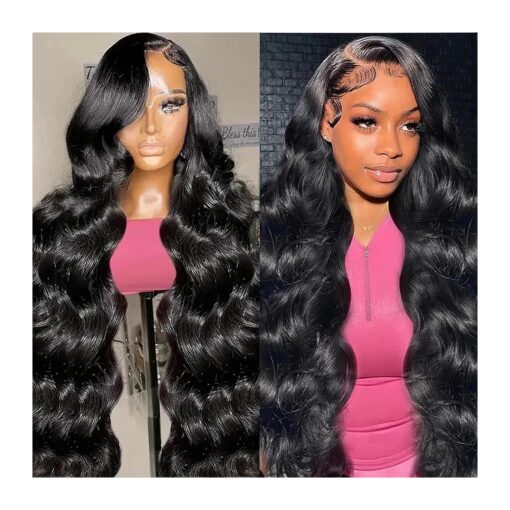 28 Inch Body Wave Lace Front Wigs Human Hair 180 % Density 13x4 Lace Front Wigs Human Hair Pre Plucked with Baby Hair HD Transparent Glueless Wigs Human Hair Lace Frontal Wigs Human Hair Wigs for Women