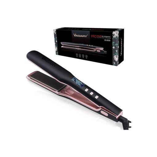 VAGARY Hair Straightener and Curler 2 in 1, Straightening Iron with Anion Hair Care, Flat Iron with Constant Temperature Set Up for All Kinds of Hair Quality, Gift for Women ( Black )