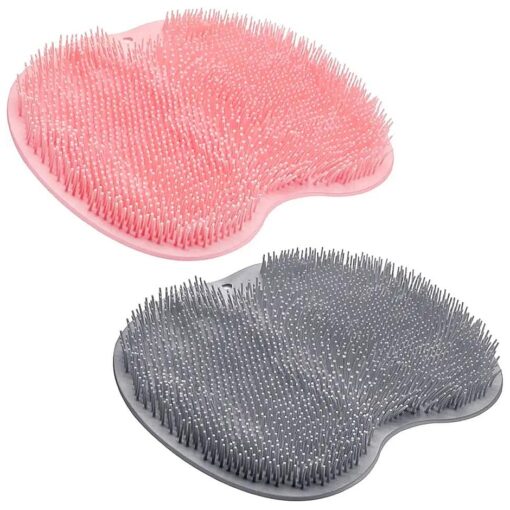 2PACK Shower Foot Scrubber Mat Back Washer Back Exfoliating Bath Wash Pad Wall Mounted Slip Suction Cups Foot Scrubber for Use in Shower Cups Foot Cleaner for Men and Women