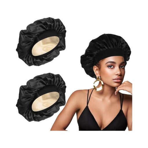 2PCS Silk Bonnet, Silk Hair Wrap for Sleeping, Soft and Comfortable Satin Sleep Cap