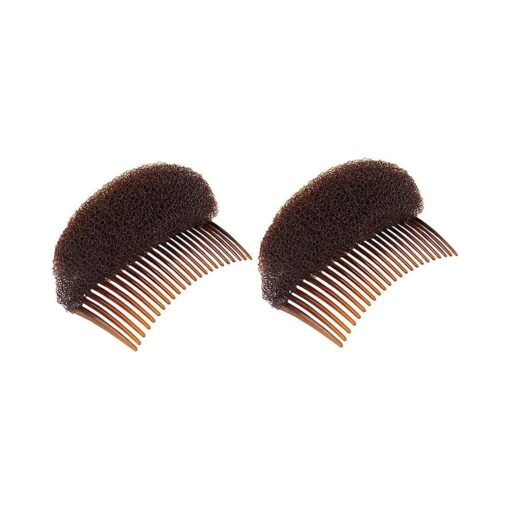 2Pcs Charming Bump It Up Volume Inserts Hair Comb Do Beehive Hair Stick Bun Maker Tool Hair Base Styling Accessories for Women Lady Girl ( Brown )