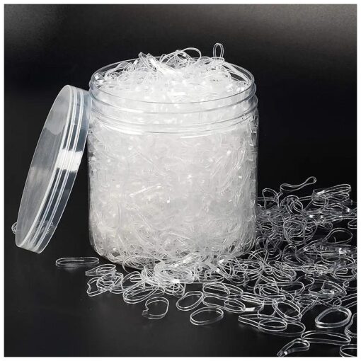 AHIER Clear Elastic Hair Bands, 2000PCS Small Hair Elastics Mini Rubber Hair Ties, Disposable Elastic Hair Holder 2mm in Width and 30mm in Length