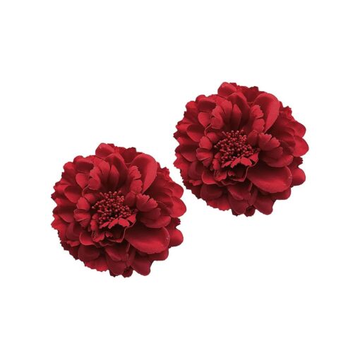 ( r ) 2pcs Adult Women Baby Girls Toddler Princess Hair Clips Barrettes Hairclips Accessories Peony Red