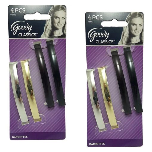 Goody Womens Classic Metal Domed Barrettes ( 3-1/4 inches ) ( [ 2 Pack of 4 )