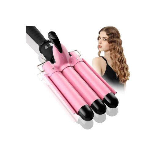 3 Barrel Curling Iron Hair Crimper : Aleath Dual Voltage Three Barrels Hair Waver - 1 inch Curler Wand