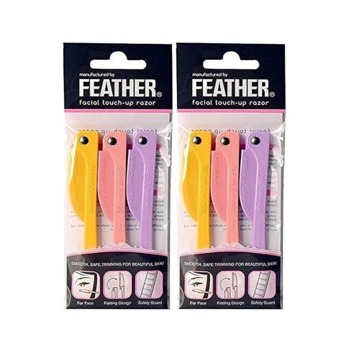 Feather Flamingo Facial Touch-up Razor ( 3 Razors X 2 Pack )