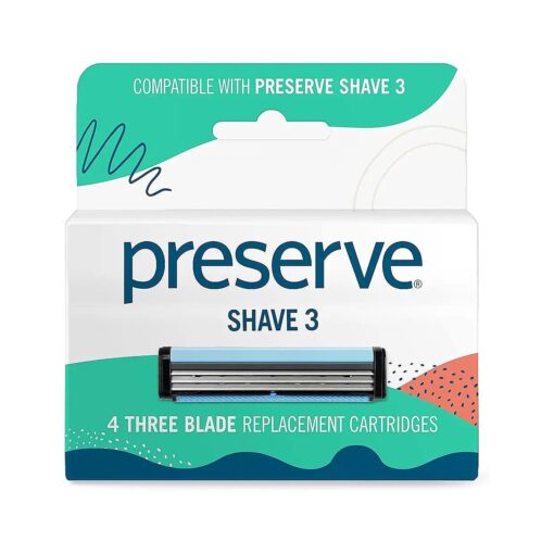 Preserve Shave 3 Replacement Cartridges for Preserve Shave 3 Razor, 4 Count