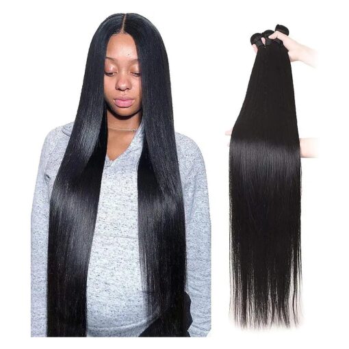 8-40Inch Peruvian 3 Bundles 36 38 40 inch Straight Wave 100 % Human Hair Weave Long inch Remy Hair Extensions Queen Plus Hair