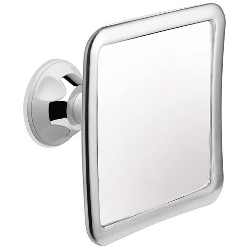 MIRRORVANA Fogless Shower Mirror for Shaving with Upgraded Suction, Anti Fog Shatterproof Surface and 360deg Swivel, No Magnification, 6.3" x 6.3" ( Chrome )