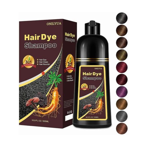 Hair Dye Shampoo 3 in 1, Cherry Brown Hair Dye 16.9 FL Oz, Cherry Brown Hair Shampoo, Semi-Permanent Hair Dye Shampoo, Easy To Use, Effect in 5 Minutes, Lasts 30 Days Hair Color Shampoo ( cherry brown )