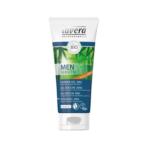 Lavera Men 3 In 1 Organic & Natural Shower Gel For Face, Hair and Body - Long-Lasting Freshness ( 6.6 ounce )