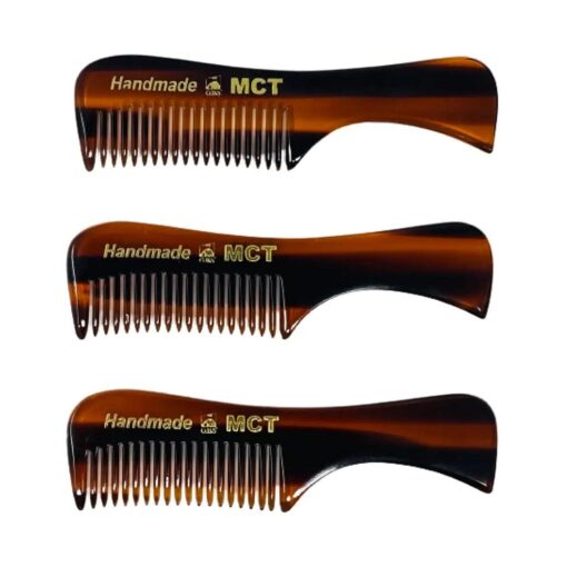 G.B.S Handmade 3in Pocket Comb for Beard and Mustache Styling, MCT, Pack of 3