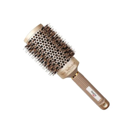 Baasha Extra Large Round Brush 3 Inch, Hair Brush With Boar Bristle, Dry Round Brush for Long Hair, Boar Bristles Round Brush For Blow Drying, Large Ceramic Brushes for Curly Hair, Ceramic Round Barre