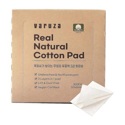 Premium Unbleached 100 % Cotton Pads for Face Toner- Lint Free Triple Layers Face Pads for Toner Mask, Nail and Makeup Removal 300 Count