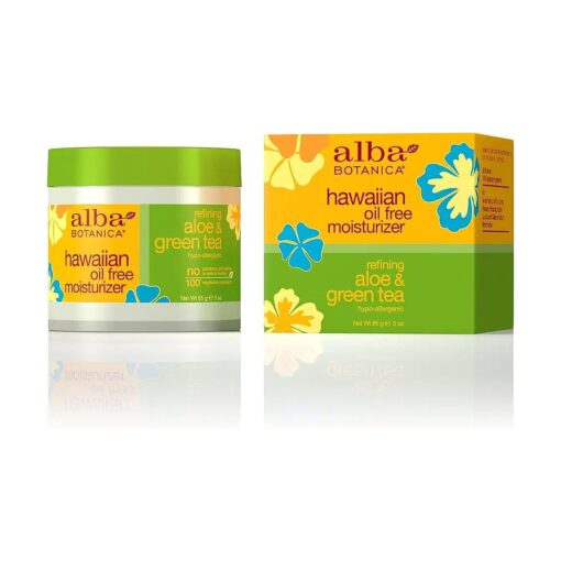 Alba Botanica Hawaiian, Aloe & Green Tea Oil-Free Moisturizer, 3 Ounce ( Pack of 2 )