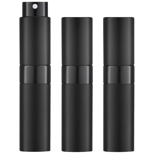 Lisapack 8ML Atomizer Perfume Spray Bottle for Travel ( 3 PCS ) Empty Cologne Dispenser, Portable Sprayer ( Black )