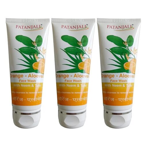 PATANJALI Face Wash - Orange And Aloevera ( 60g ) ( Pack of 3 )