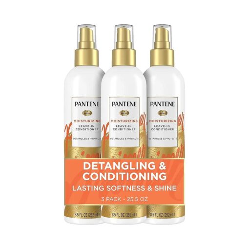 Pantene Conditioning Detangler Spray, Pro-V Repair & Protect, Nutrient Boost for Damaged Hair, Antioxidant Enriched, Leave-In Conditioner, Smooth & Shine, Sulfate-Free, 8.5 Fl Oz, 3 Pack