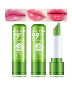 3 Pack Aloe Vera Lipstick, Long Wear Nutritious Lip Stick, Magic Temp Color Changing Lip Gloss, Lipstick, Moisturizing, Waterproof Matte Lip Balm Makeup