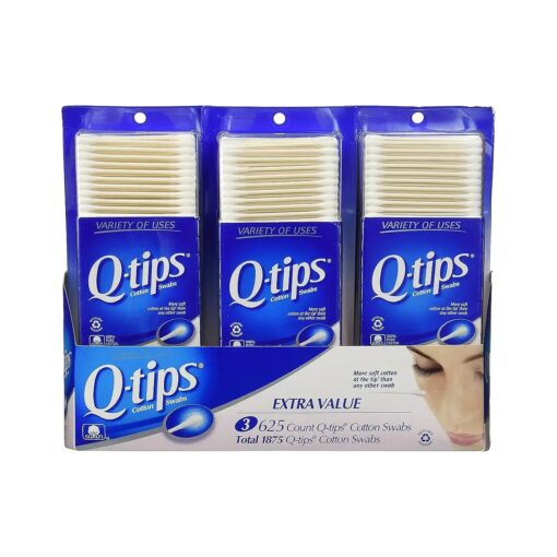 Q-tips Cotton Swabs 3 Packs of 625 Count