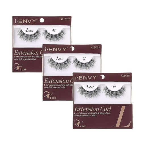 i-Envy 3 Pairs False Eyelashes L Curl Natural Lashes Salon Lash Extension Effect