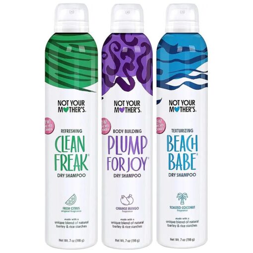 Not Your Mother 's Dry Shampoo Assortment ( 3-Pack ) - 7 oz - Clean Freak Dry Shampoo, Plump for Joy Dry Shampoo, Beach Babe Dry Shampoo - Instantly Absorbs Oil in Hair