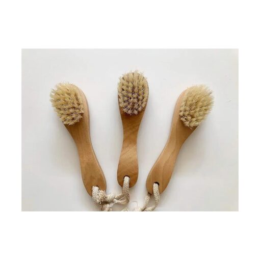 3 pcs/set Natural Bristle Wooden Wood Facial Face Complexion Brush