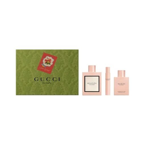 Gucci Bloom for Women 3 Piece Set Includes : 3.3 oz Eau de Parfum Spray + 3.3 oz Body Lotion + 0.25 oz Eau de Parfum Fragrance Rollerball