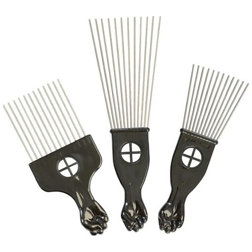 3 Pcs Metal Hair Pick Combs Afro Pick Comb Wide Tooth Hair Pick Comb Salon Using for Hairdressing Styling Tool