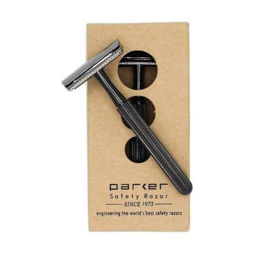 Parker Model 78R 3-Piece Closed Comb Safety Razor with 5 Parker Platinum Blades Included, ( Graphite/Gun Metal )