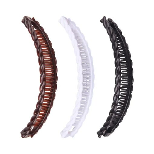 1st Choice 3 Pieces Clincher Combs Banana Combs Banana Clip Grip Comb Fishtail Fish Hair Lady Fish Shape Ponytail Banana Clip Girls Long Women Clamp Accessory