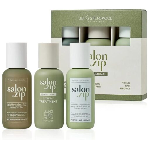 [ JUNGSAEMMOOL OFFICIAL ] Salon.ZIP Home Clinic Mini Trial Kit 3ea ( Recharging Shampoo 50g+Hair Milk Pack 50ml+Intensive Treatment 50ml )