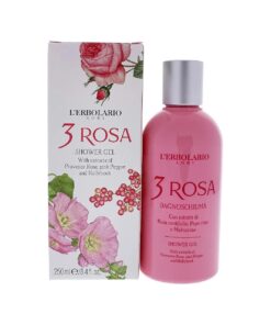 3 Rosa Shower Gel - Bath Foam With Seductive And Elegant Power - Preserves The Natural Moisture Of Skin Tissue - Perfectly In Tune With Feminine Allure - Ideal For Sensitive Skin - 8.4 Oz