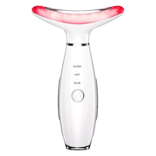 3-in-1 Beauty Massager for Face and Neck, Based on Triple Action LED, Thermal, and Vibration Technologies for Skin Care, Improve, Firm, Tightening and Smooth