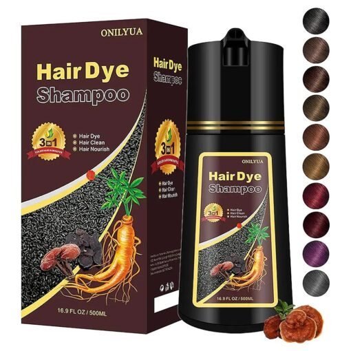 Hair Dye Shampoo, Hair Color Shampoo, Cherry Brown Hair Dye For Men & Women, Hair Dye Shampoo 3 in 1, Shampoo Para Canas, Professional & Safe, Suitable Home and Salon Use ( Cherry Brown )