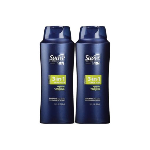 Suave Men 3 in 1 Shampoo Conditioner and Body Wash Citrus Rush 28 Fl oz ( Pack of 2 )