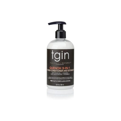 tgin Quench 3-in-1 Co-Wash Conditioner and Detangler For Dry Hair - Curly Hair - 13 Oz