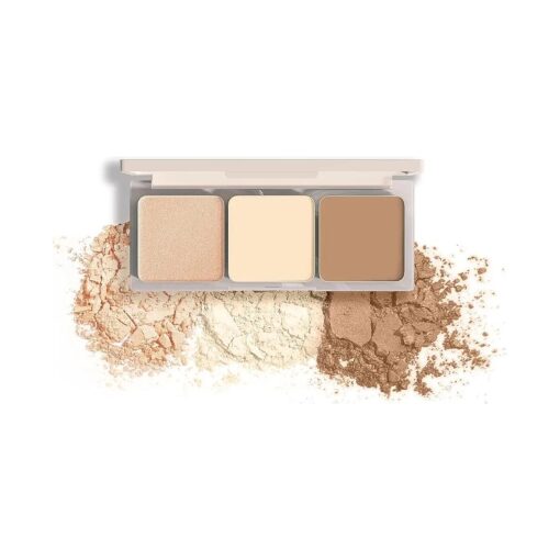 3 IN 1 Face Bronzer Blush Highlighter Contour Powder Makeup Palette Sculpt Contouring Kit, Highlighter