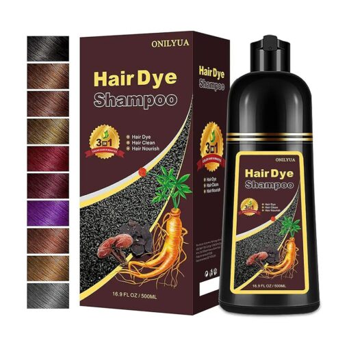 Coffee Hair Dye, Hair Dye shampoo, Instant Hair Color Shampoo for Men and Women, 3 in 1 Hair Dye Shampoo 16.9 Floz, Safe and Natural Shampoo Para Canas ( Coffee )