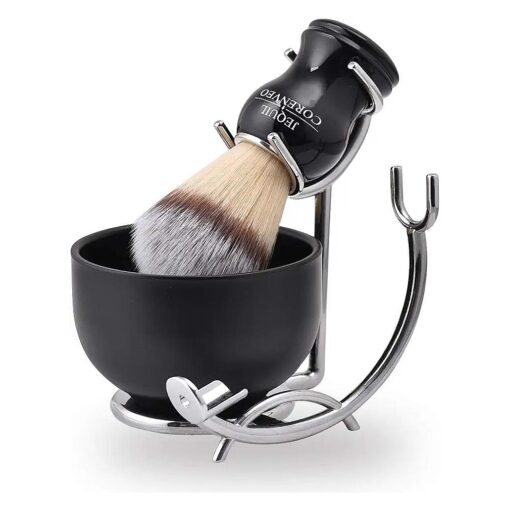 Deluxe Shaving Kit for Men, 3 in 1 Shaving Set Includes Shaving Brush, Shaving Bowl, Razor & Brush Holder