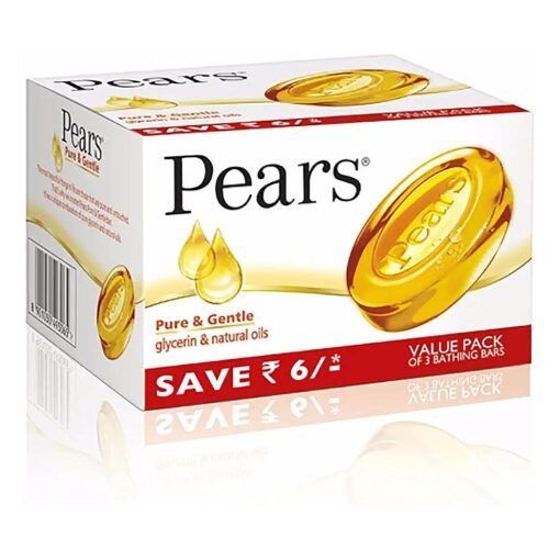 Pears Pure & Gentle Soap Bar, 3 x 125gm